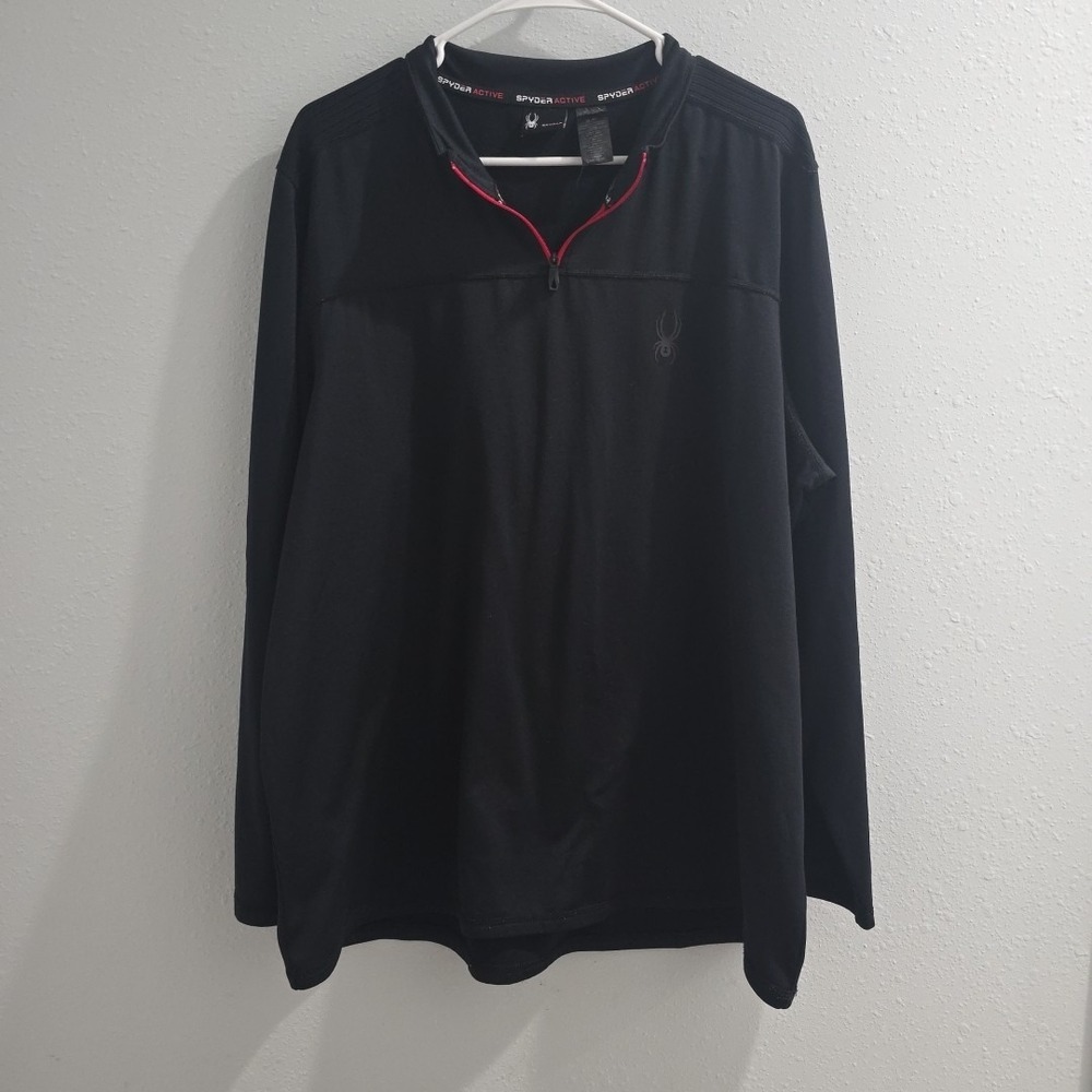Spyder Active  Mens‎ XL Black Active Fleece Lined ProWeb Quarter Zip